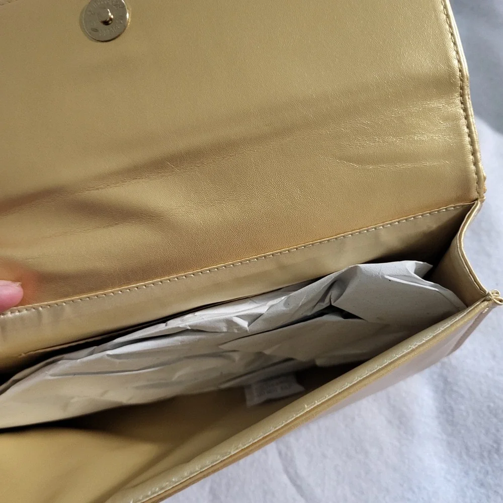 Pandora Metallic Gold Jewelry Clutch and Drawstring Dust Bag Set Travel Case